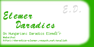 elemer daradics business card